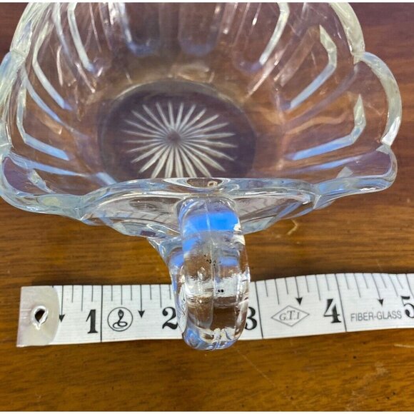 Vtg EAPG Clear Art Squat Pitcher Cream Milk Syrup Panels Star Bottom Triangular - Picture 11 of 13